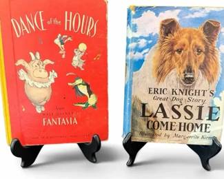 FIRST EDITION 1940 Walt Disney Fantasia “Dance of the Hours” & Vintage Lassie Come-Home Book
