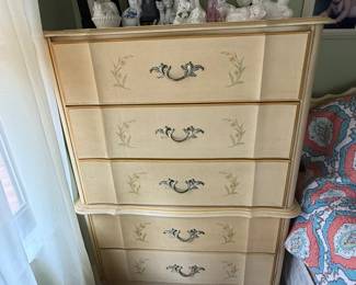 French Provincial style five-drawer chest of drawers