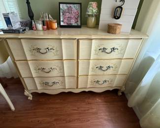 French Provincial style six-drawer double dresser