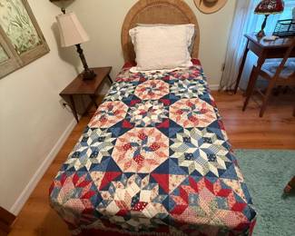 twin size bed with headboard