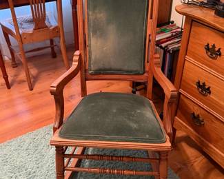 Victorian or Eastlake-style wooden rocking chair
