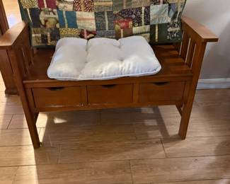 Entryway bench with bottom drawers