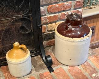 Antique Stoneware whiskey jugs