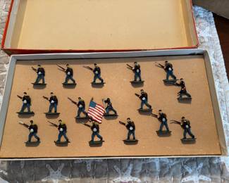 vintage-style lead or painted metal toy soldiers
