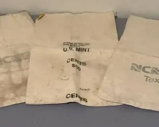 U.S. Mint & NCNB Texas Canvas Coin Bags – Set of 3