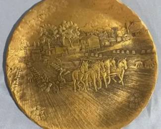 Wendell August Forge Solid Bronze Horse & Farm Wall Plate