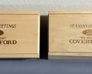 Covert Ford Seasons Greetings Slide-Lid Wood Boxes – Pair