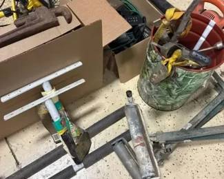 Garage Tool Lot with Working Lights, Black & Decker Blower & More