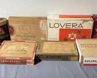 Assorted Vintage Cigar Boxes & Tins – 9-Piece Advertising Lot