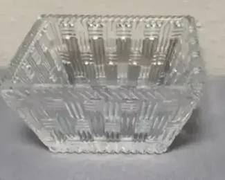 Tiffany & Co. Germany Clear Basketweave Glass Trinket Bowl