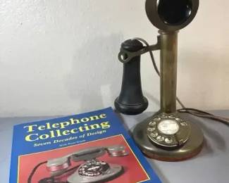 Candlestick Rotary Dial Telephone with Telephone Collecting Reference Book