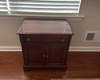 End table in living room Approximately 27 inches deep 22 inches wide and 23 inches high 