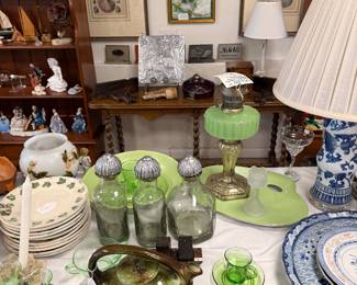 Vintage collectable china, lighting and housewares