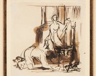 19th Century Pen & Ink Drawing, Sir David Wilkie - $240