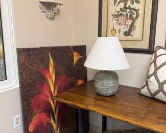 Antique Plank Top Table w/Metal Legs