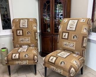 Pair Armless Chairs