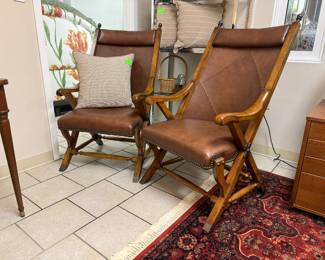Pair Leather Chairs