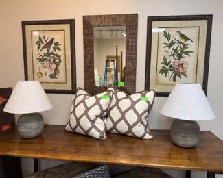 Botanical Art,   Pair Lamps