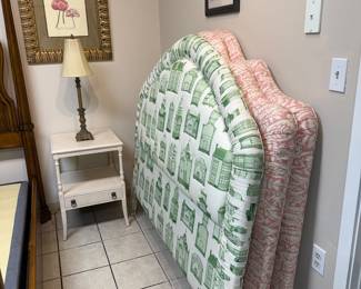 Queen Upholstered Headboards w/Matching Bedspreads