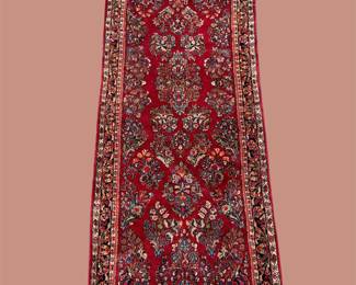 Red Traditional Runner – Rich Geometric Pattern