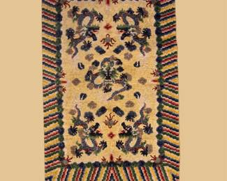 Ivory Tribal Rug – Black & Gold Geometric Accents