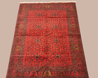 Deep Red Area Rug – Rich Traditional Allover Pattern