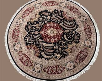 Round Floral Rug – Ornate Multicolor Medallion