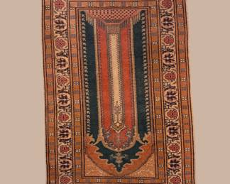 Rust Runner Rug – Elongated Traditional Medallion Design