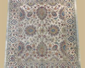 Soft Blue Traditional Rug – Subtle Allover Medallion Pattern