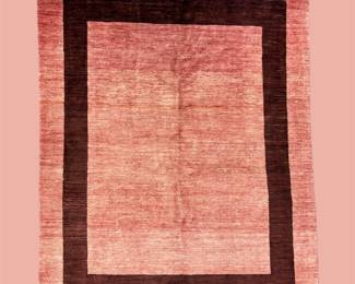 Rust Contemporary Rug – Minimal Framed Design