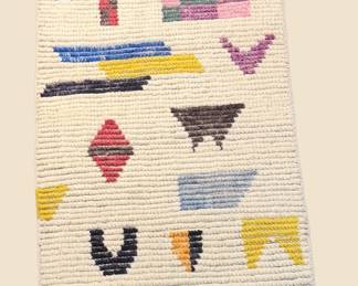 Ivory Contemporary Rug – Playful Multicolor Geometric Design