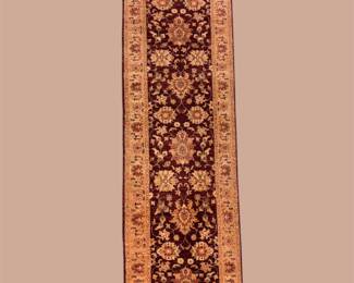 Rust & Gold Runner Rug – Ornate Repeating Pattern