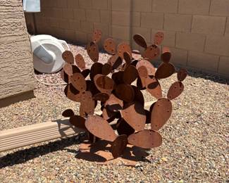 Metal Cactus Sculpture