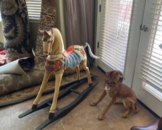 Rocking Horse and Dog Figurine
