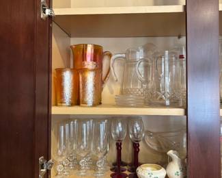 Glass Pitchers and Stemware