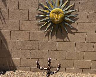 Sun and Cactus Yard Decor