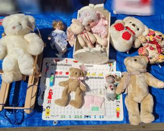Lot of Stuffed Bears and Math Tables
