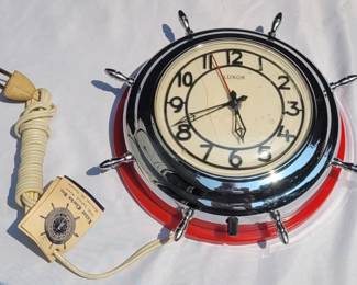 Vintage Ships Wheel Kitchen Clock