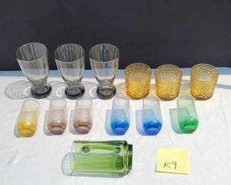 Lot of Colorful Drinking Glasses