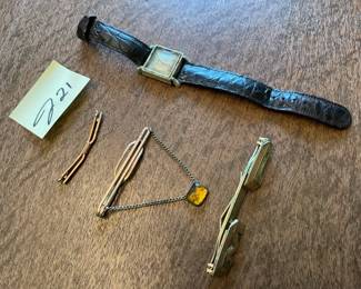 Lot Of Vintage Mens Jewelry Including A Crawford Watch