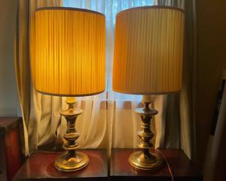 Pair Of Vintage Brass Lamps