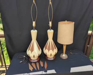 005 3 Mid Century Table Lamps