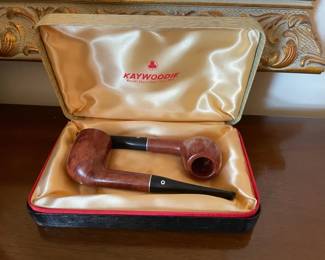 Pair Of Vintage Tobacco Pipes With Case
