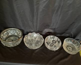 Four Crystal Bowls