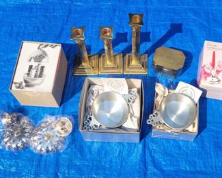 Lot of Decor Including Column Candlesticks