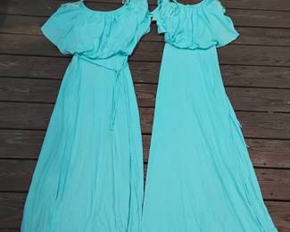 a2 Matching Blue 1970s Dresses