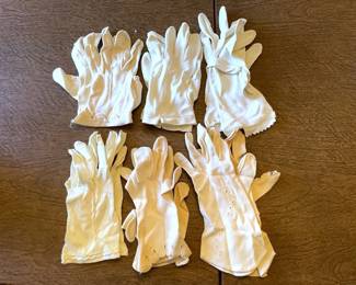 Lot Of Vintage White Gloves