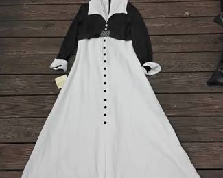 1970s Black And White Dress