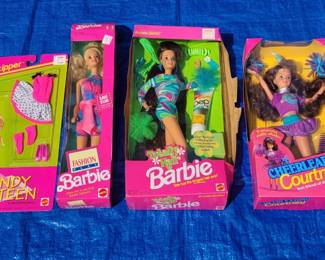 a3 1990s Barbie Dolls and Accessories In Original Boxes