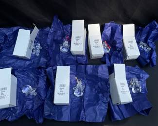 Lot Of 7 Waterford Marquis Crystal Snowmen Ornament New In Box